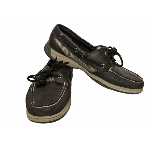 Sperry Top Sider  Intrepid Brown Tan Boat Shoes Womens 7 M 9774803 Leather - Picture 1 of 11